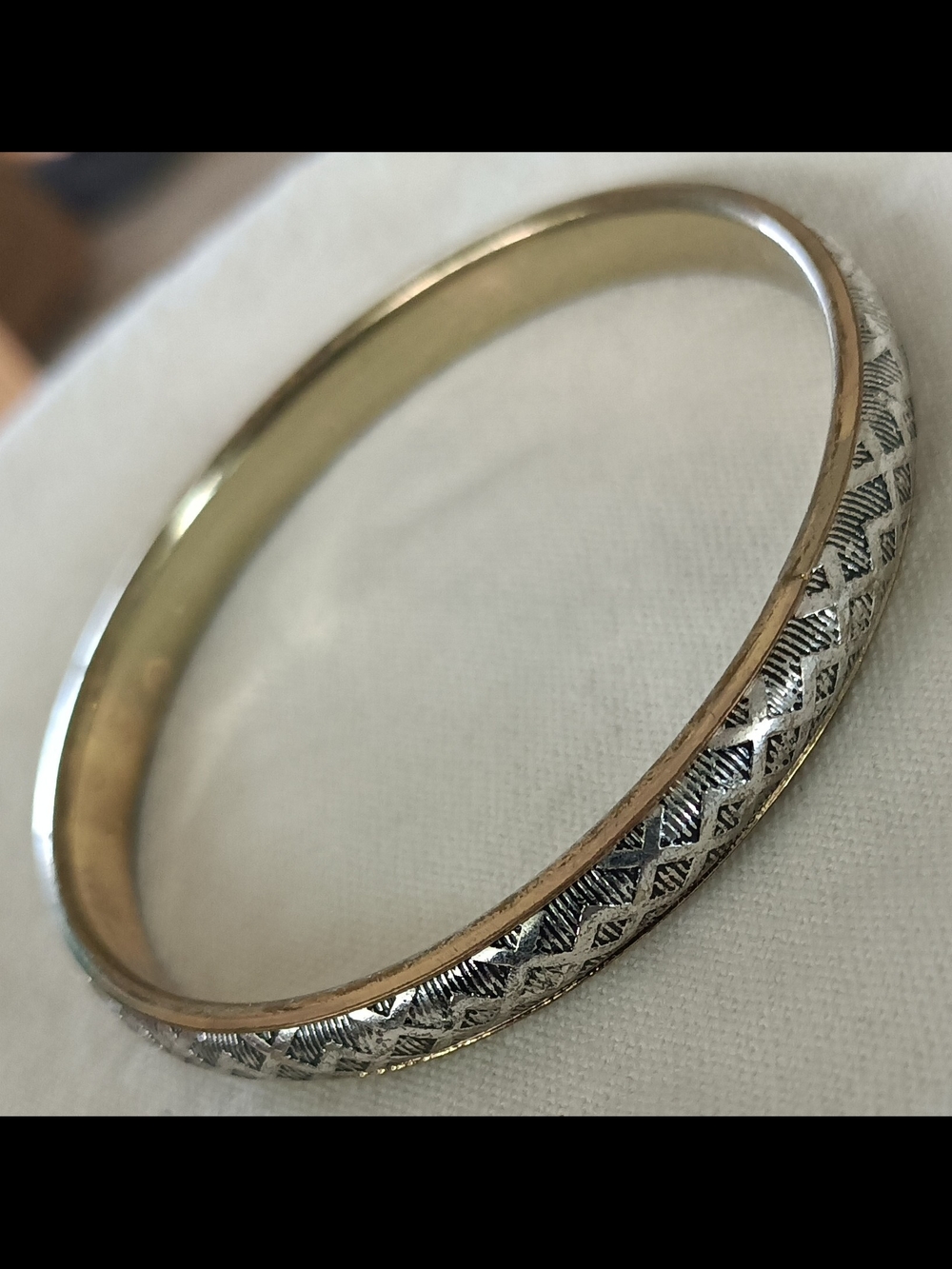 Gold-Tone Textured Women's Bangle Bracelet